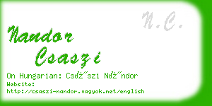 nandor csaszi business card